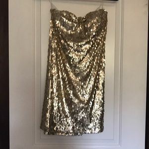 Gold sequin dress